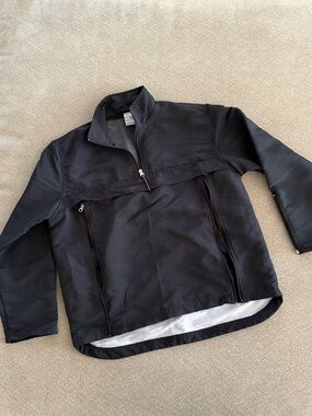 Nike Windbreaker Running Golf Black Jacket 1/3 Front Zip Women's Medium 8 - 10